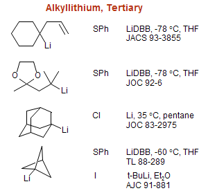 Alkyllithium, Tertiary
