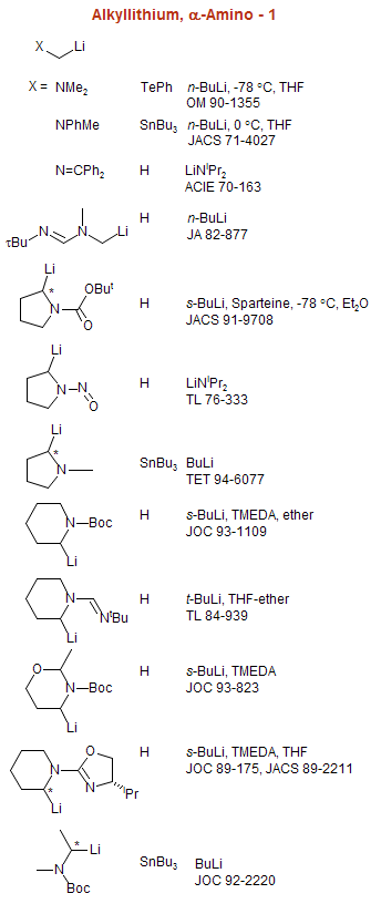 Alkyllithium, α-Amino - 1