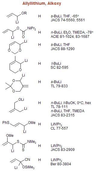 Allyllithium, Alkoxy