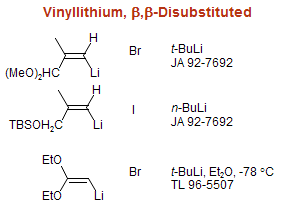 Vinyllithium, β,β-Disubstituted