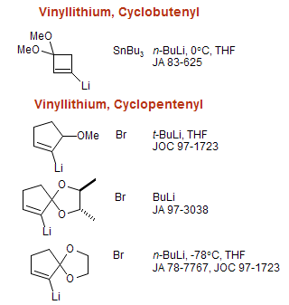 Vinyllithium, Cyclobutenyl