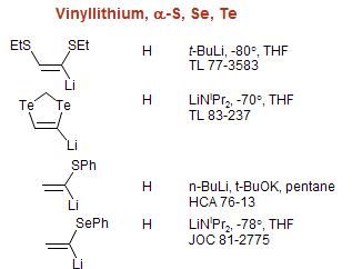 Vinyllithium, α-S, Se, Te