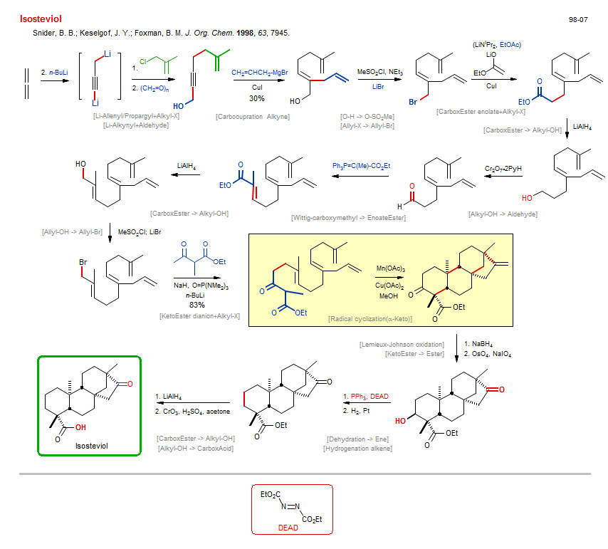 Reaction scheme for total synthesis of the natural product Isosteviol