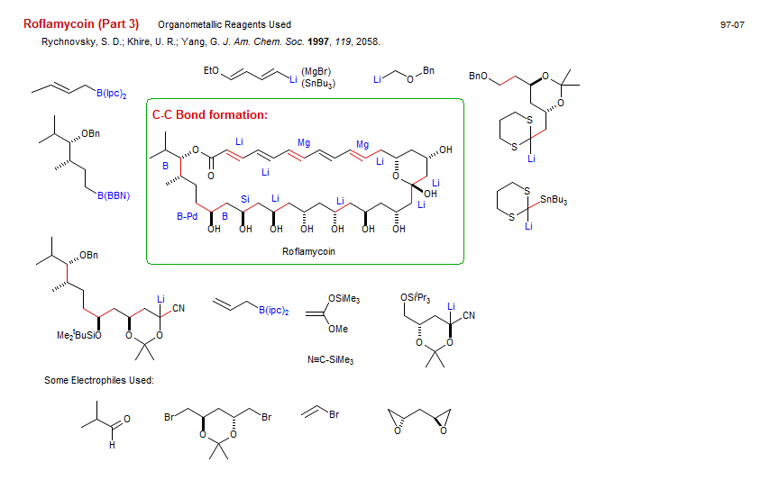 Reaction scheme for total synthesis of the natural product Roflamycoin (Part 3)