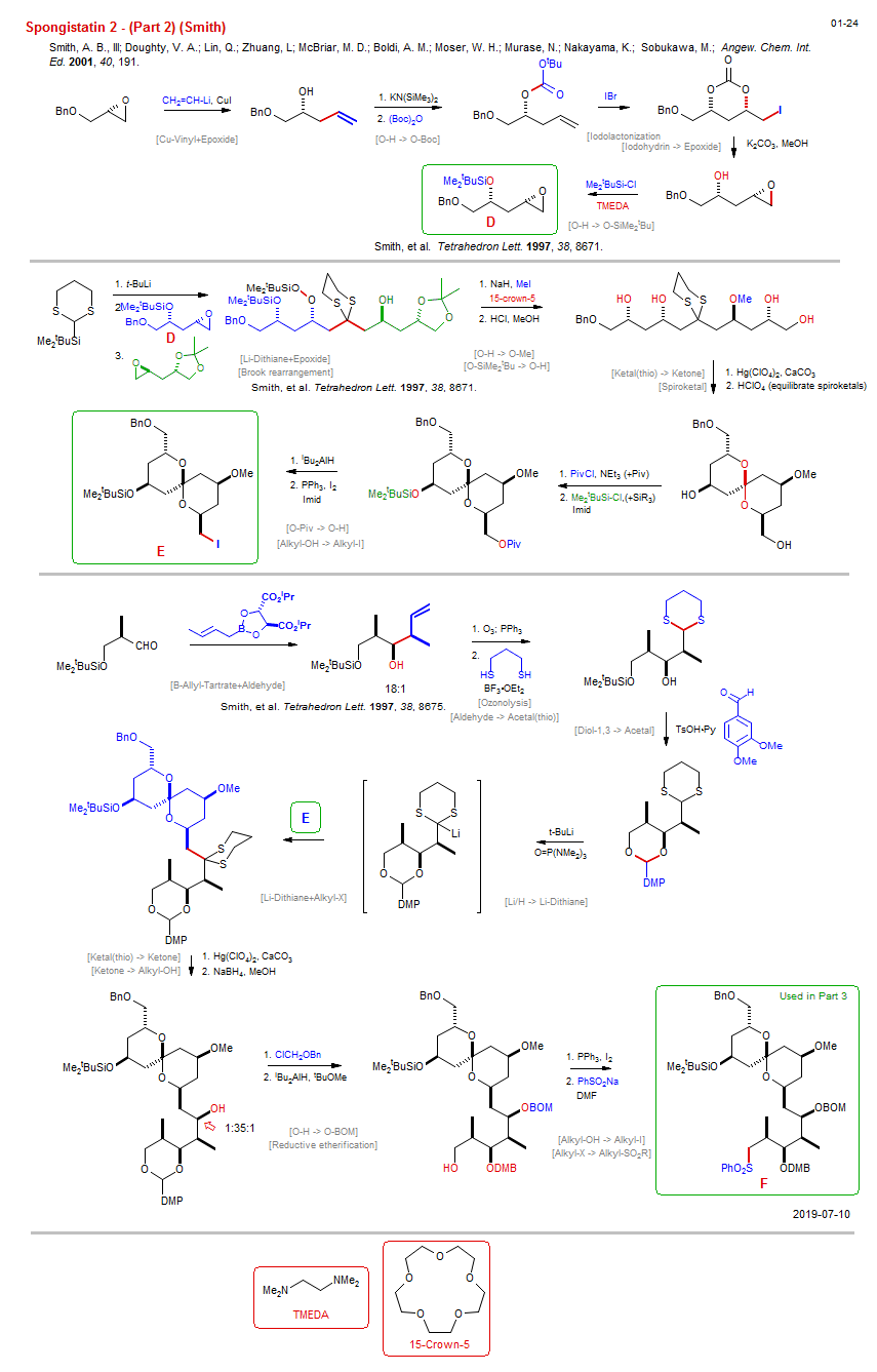 Reaction scheme for total synthesis of the natural product Spongistatin 2 - (Part 2) (Smith) <b><i><font color=green>New</font></i></b>