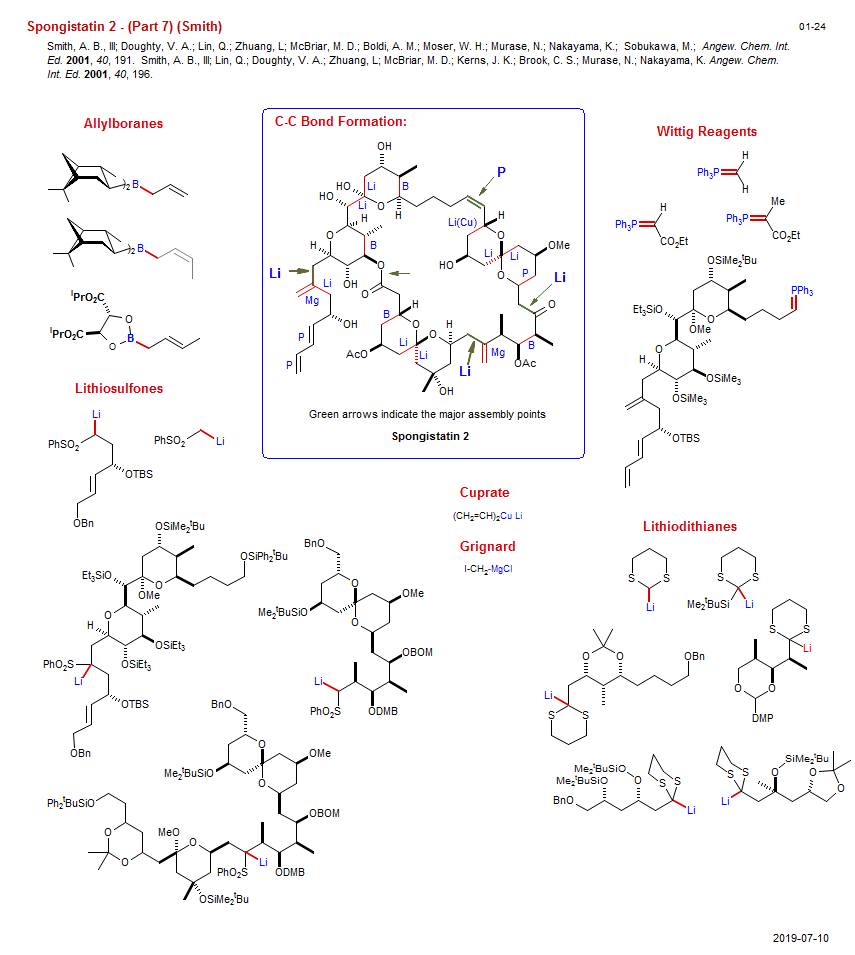 Reaction scheme for total synthesis of the natural product Spongistatin 2 - (Part 7) (Smith) <b><i><font color=green>New</font></i></b>