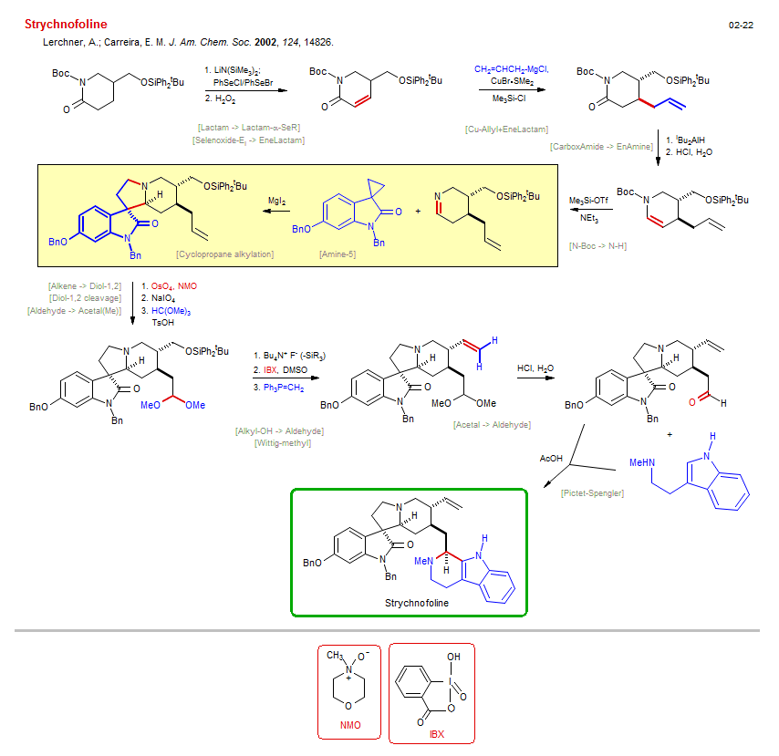 Reaction scheme for total synthesis of the natural product Strychnofoline