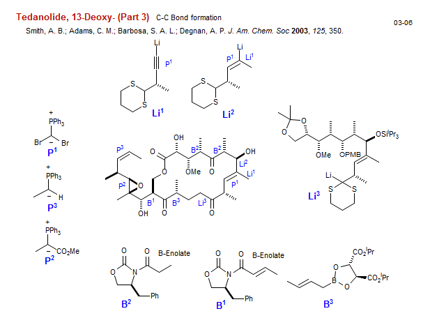 Reaction scheme for total synthesis of the natural product Tedanolide, 13-Deoxy- (Part 3)